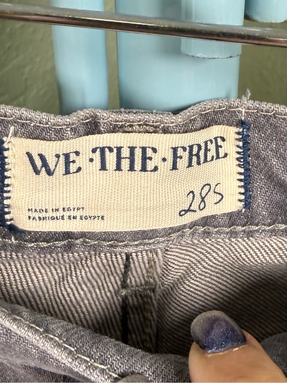 We The Free Grey Wide-Leg Flare Jeans - Picture 8 of 11